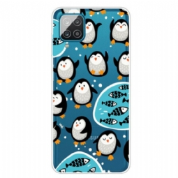 Case Samsung Galaxy M12 / A12 Pingviinit Ja Kalat