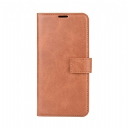 Flip Case Samsung Galaxy M12 / A12 Lasitettu Nahkaefekti