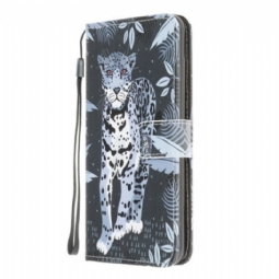 Kotelot Samsung Galaxy M12 / A12 Suojaketju Kuori Strappy Leopard