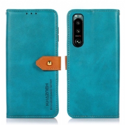 Flip Case Sony Xperia 5 III Hemming Khazneh Bicolor Keinonahka