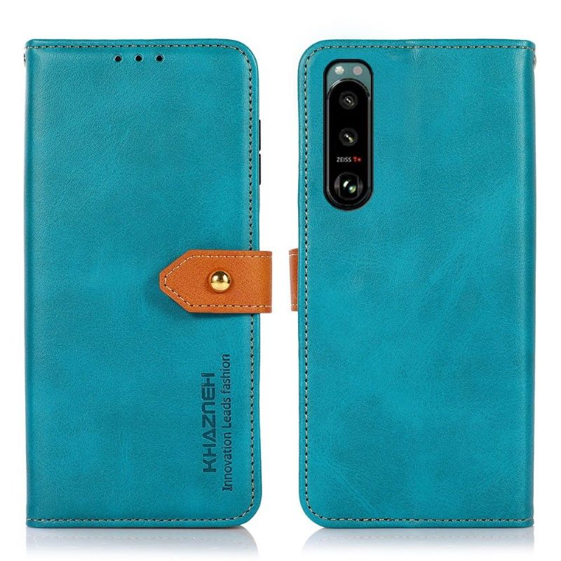 Flip Case Sony Xperia 5 III Hemming Khazneh Bicolor Keinonahka