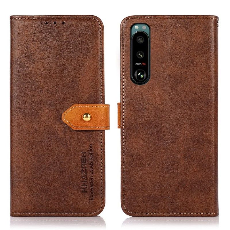 Flip Case Sony Xperia 5 III Hemming Khazneh Bicolor Keinonahka