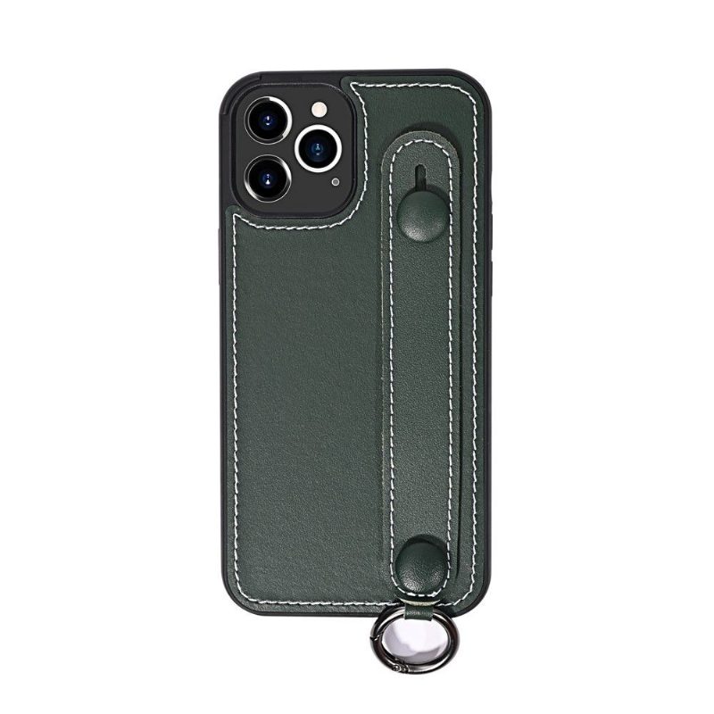 Case iPhone 12 / 12 Pro Keinonahkainen Tikkaushihna