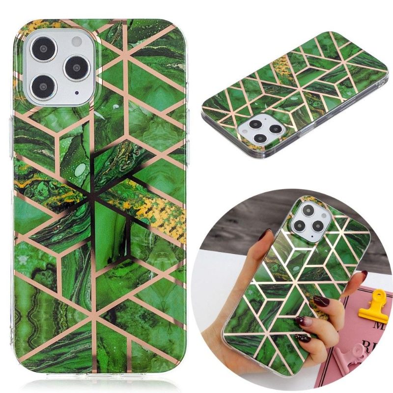 Case iPhone 12 / 12 Pro Murtumaton Puhelinkuoret Emerald Geometry