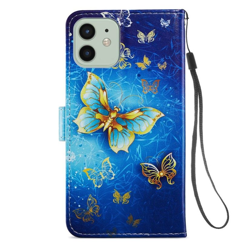 Kotelot iPhone 12 / 12 Pro Golden Butterfly