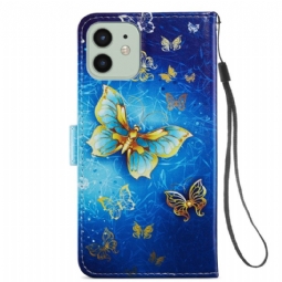 Kotelot iPhone 12 / 12 Pro Golden Butterfly