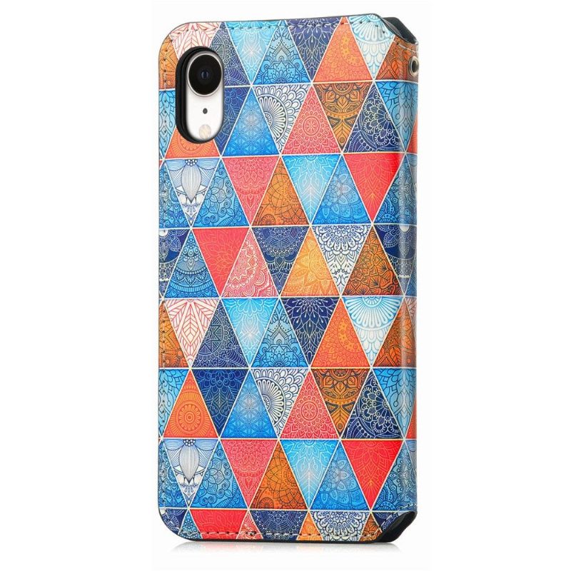 Flip Case iPhone XR Hemming Mandala Kaleidoskooppi