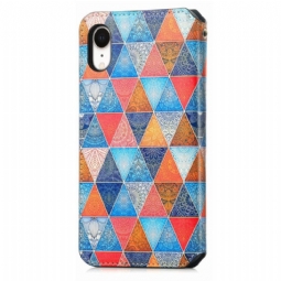 Flip Case iPhone XR Hemming Mandala Kaleidoskooppi