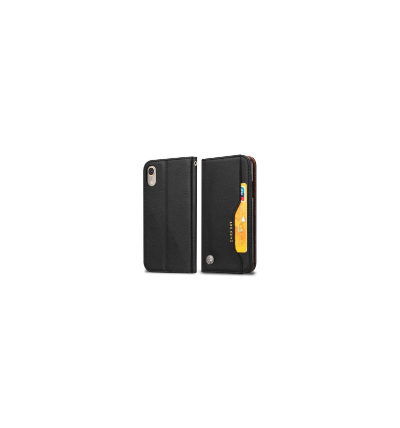 Flip Case iPhone XR Hemming Nahkainen Telinekotelo