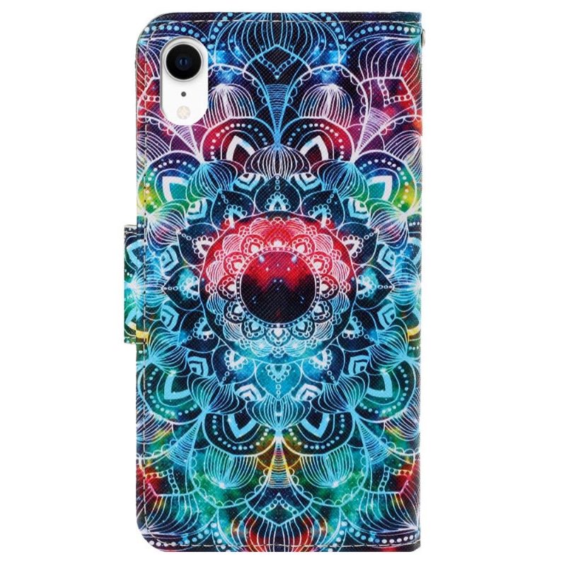 Flip Case iPhone XR Hemming Värikäs Mandala