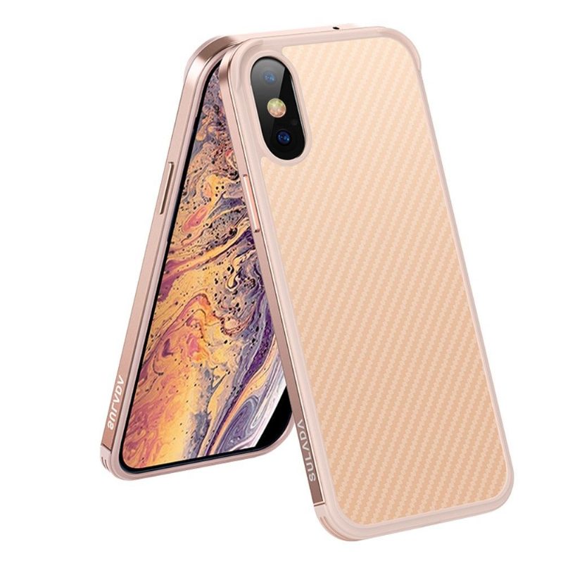 Kuori iPhone XR Hemming Luxury Series -tyylinen Hiilikuitu