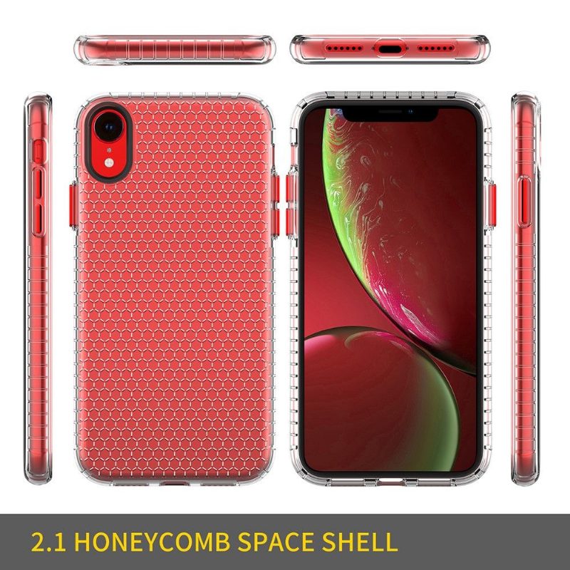 Kuori iPhone XR Honeycomb Läpinäkyvä