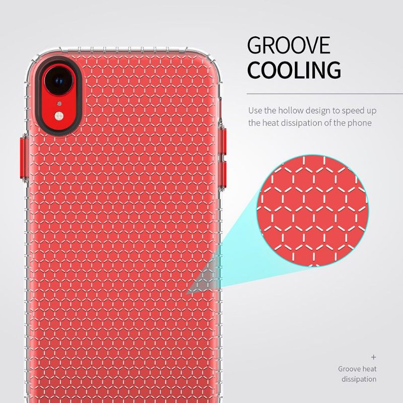 Kuori iPhone XR Honeycomb Läpinäkyvä