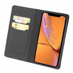 Puhelinkuoret iPhone XR Kotelot Flip Fabric Effect -korttipidike