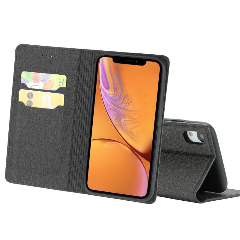 Puhelinkuoret iPhone XR Kotelot Flip Fabric Effect -korttipidike