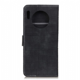 Flip Case Huawei Mate 30 Pro Hemming Croc Keinonahkaefekti