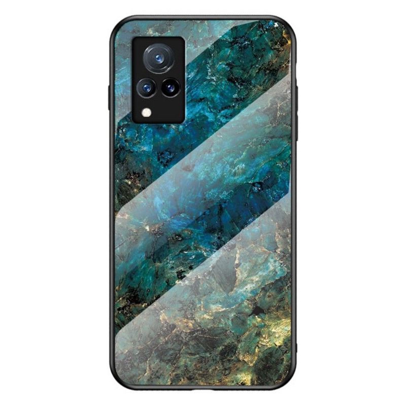 Kuori Vivo V21 5G Alkuperäinen Ocean Marble Glass Back