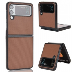 Case Samsung Galaxy Z Flip 4 Kotelot Flip Nahkavaikutteinen Hiilikuiturakenne