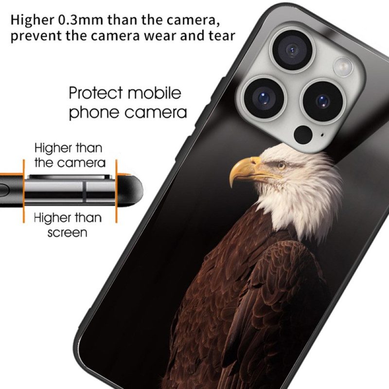 Kuori iPhone 16 Pro Max Tempered Glass Eagle Pattern Pattern Suojakuori