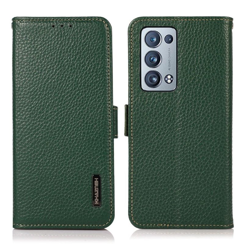 Flip Case Oppo Reno 6 Pro 5G Hemming Khazneh Rakeinen Nahka