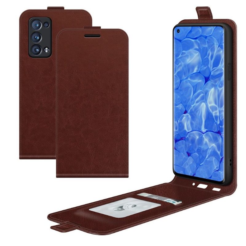 Flip Case Oppo Reno 6 Pro 5G Hemming Kotelot Flip Keinonahka Pystysuora