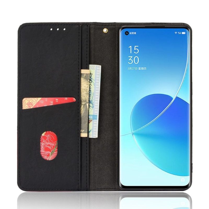 Kotelot Oppo Reno 6 Pro 5G Faux Leather Retro