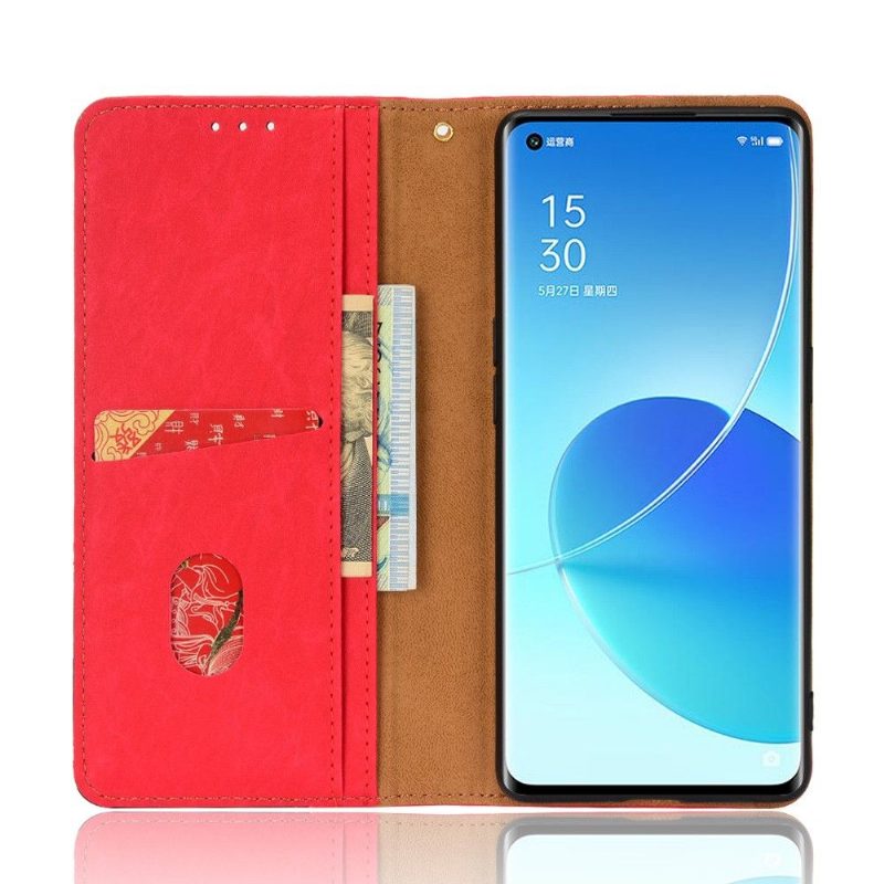 Kotelot Oppo Reno 6 Pro 5G Faux Leather Retro