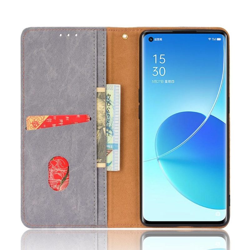 Kotelot Oppo Reno 6 Pro 5G Faux Leather Retro