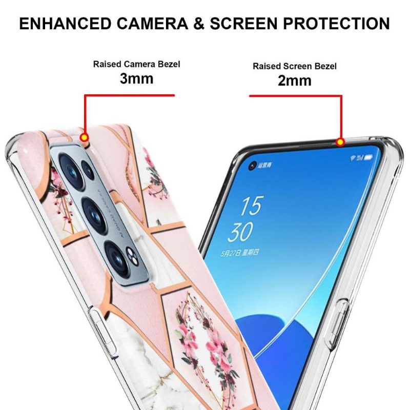 Kuori Oppo Reno 6 Pro 5G Marmori Ja Kukkakruunu