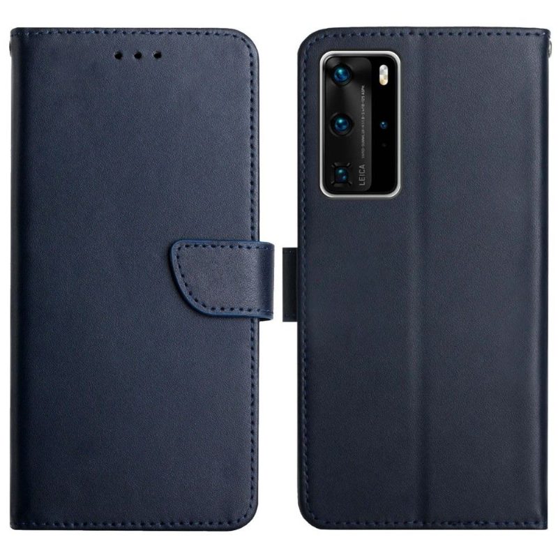 Flip Case Huawei P40 Pro Hemming Smooth Touch -nahka