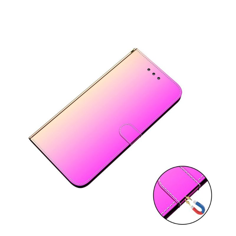 Kotelot Huawei P40 Pro Faux Leather Mirror Effect - Vaaleanpunainen