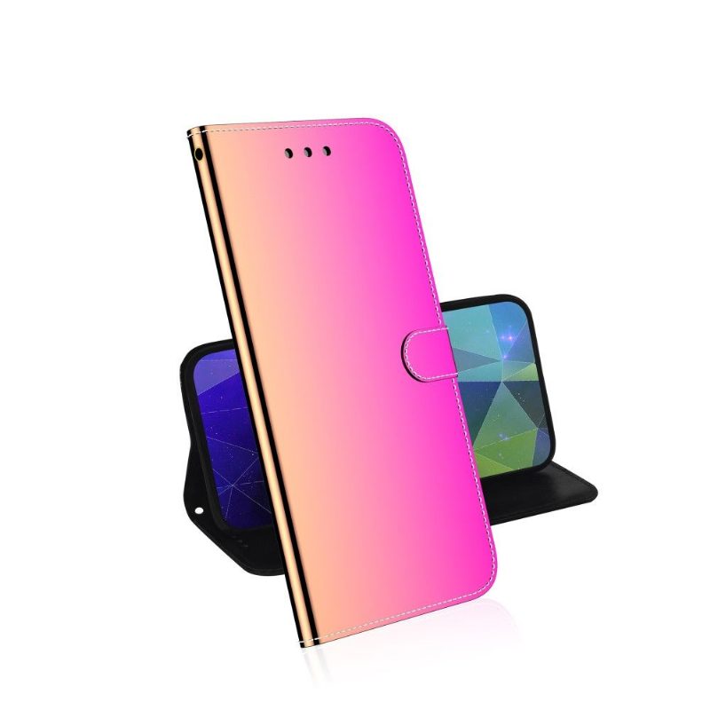 Kotelot Huawei P40 Pro Faux Leather Mirror Effect - Vaaleanpunainen