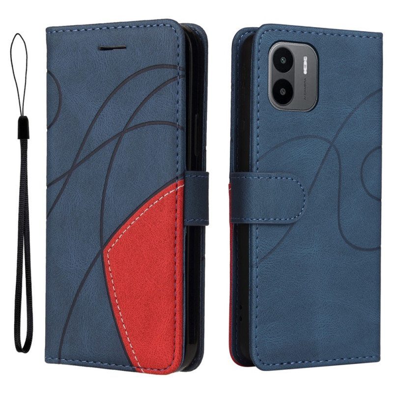 Kotelot Xiaomi Redmi A1 Kaksisävyinen Signature Faux Leather