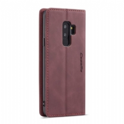 Kotelot Samsung Galaxy S9 Plus Faux Leather - Viininpunainen