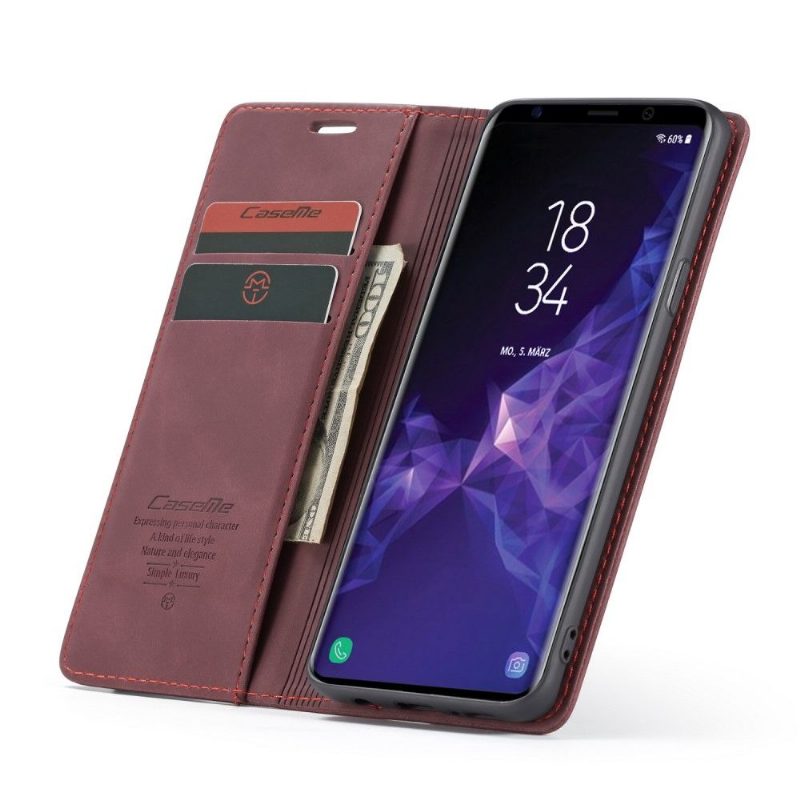 Kotelot Samsung Galaxy S9 Plus Faux Leather - Viininpunainen