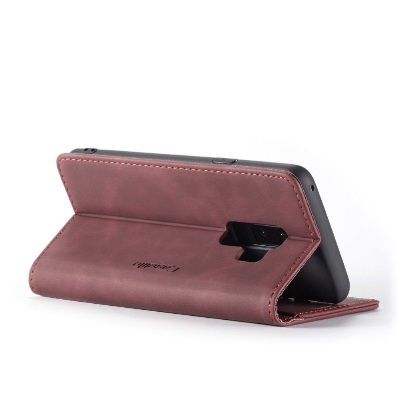 Kotelot Samsung Galaxy S9 Plus Faux Leather - Viininpunainen