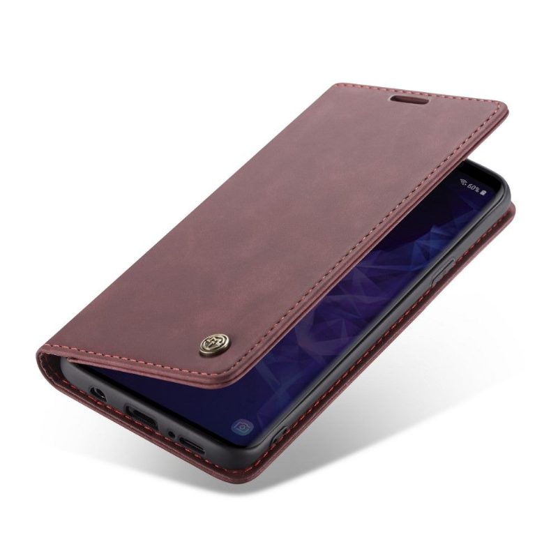 Kotelot Samsung Galaxy S9 Plus Faux Leather - Viininpunainen