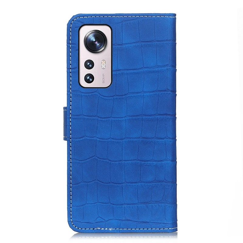 Flip Case Xiaomi 12 Hemming Croco Look -ompelu