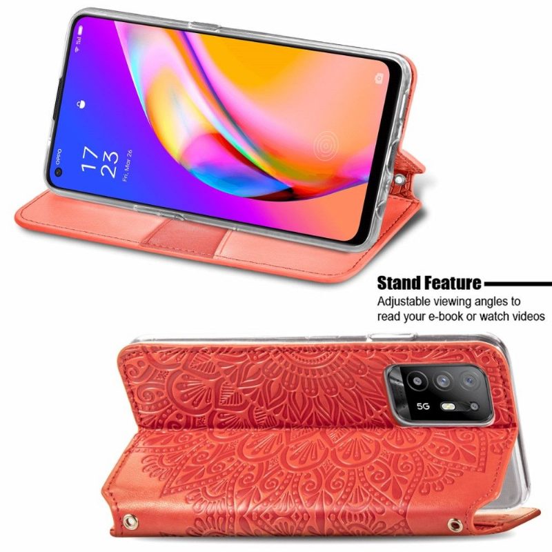 Nahkakotelo Oppo A94 5G Murtumaton Puhelinkuoret Chic Mandala Keinonahkaa