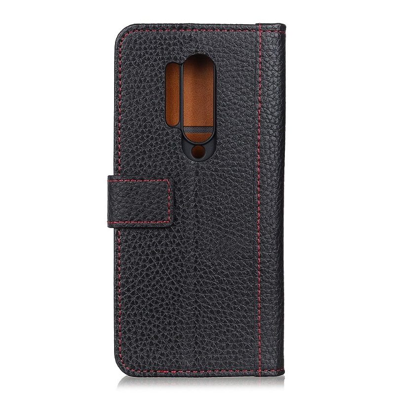 Flip Case OnePlus 8 Pro Hemming Grained Leather Effect -korttitelineen Jalustatoiminto