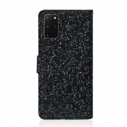 Flip Case Samsung Galaxy S20 Plus Hemming Glitter-korttikotelo