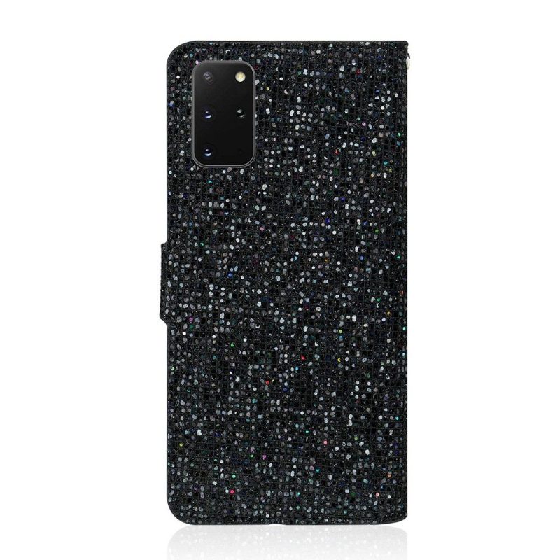 Flip Case Samsung Galaxy S20 Plus Hemming Glitter-korttikotelo