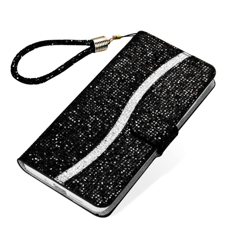 Flip Case Samsung Galaxy S20 Plus Hemming Glitter-korttikotelo