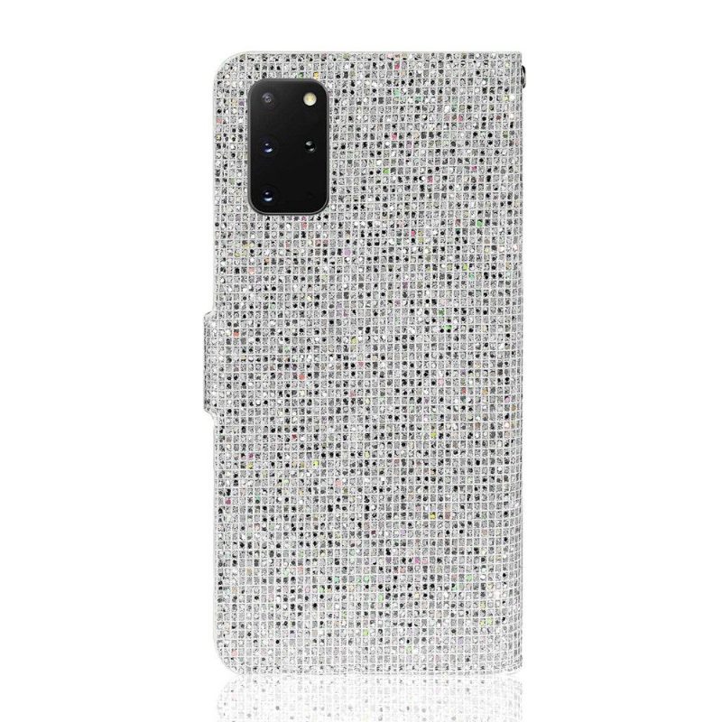 Flip Case Samsung Galaxy S20 Plus Hemming Glitter-korttikotelo