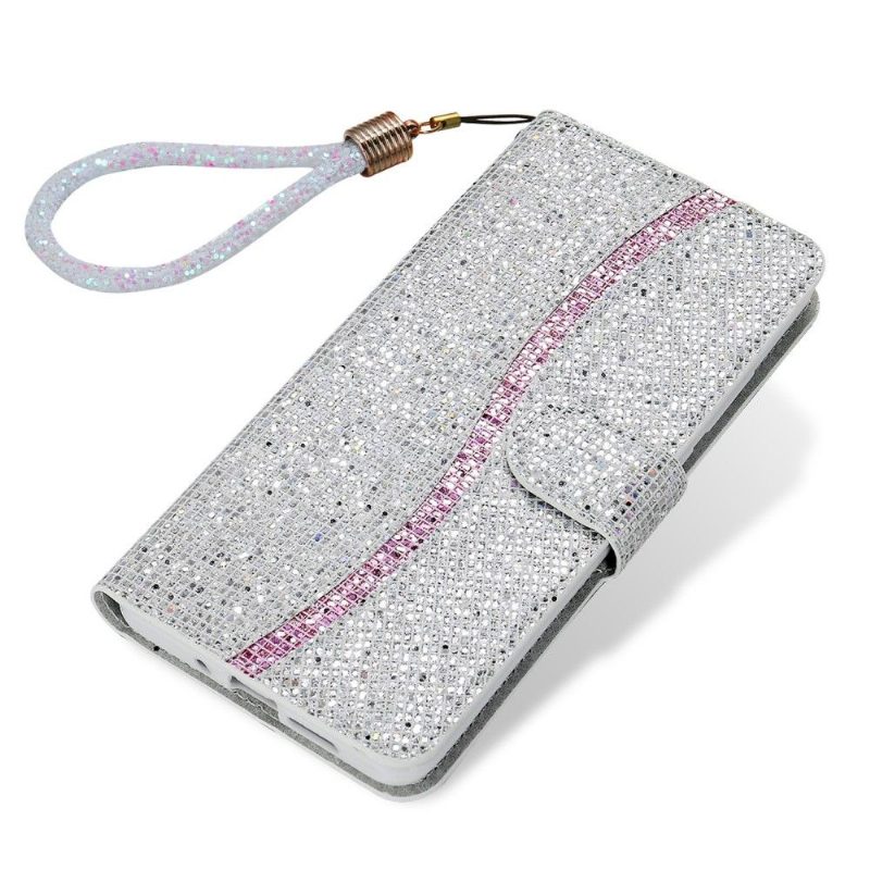 Flip Case Samsung Galaxy S20 Plus Hemming Glitter-korttikotelo