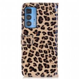 Kotelot Motorola Edge 20 Pro Alkuperäinen Faux Leather Leopard Style