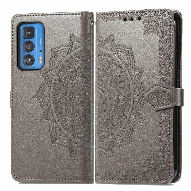 Kotelot Motorola Edge 20 Pro Mandala Relief Faux Leather