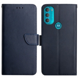 Nahkakotelo Moto G71 5G Aitoa Nappan Nahkaa