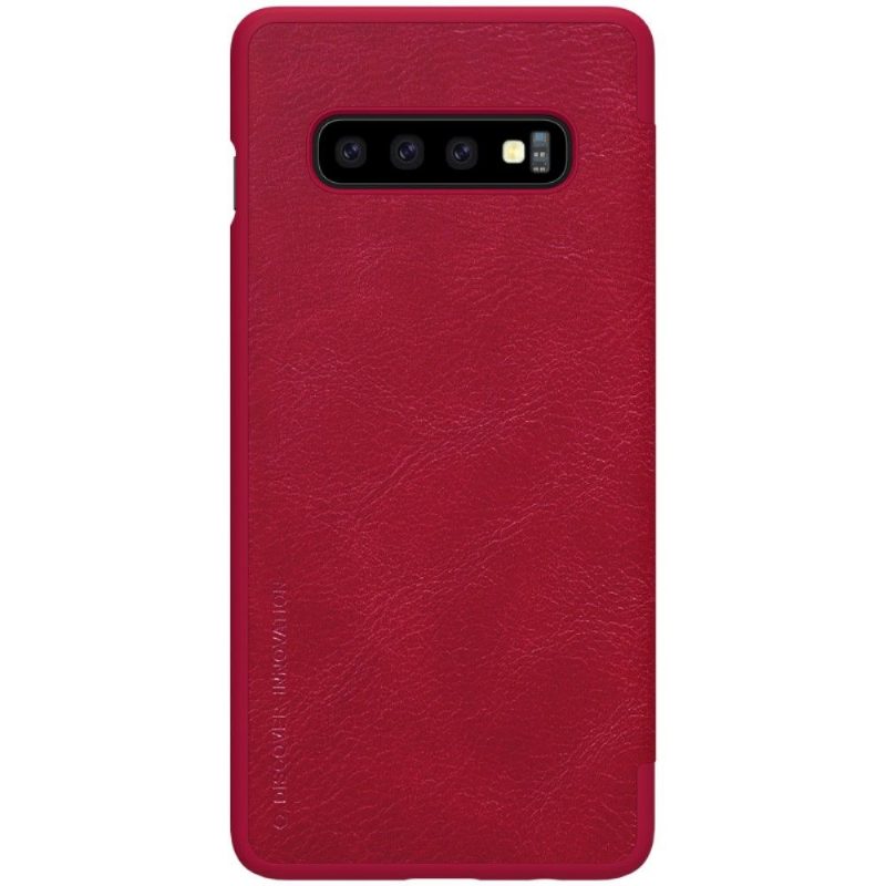 Kuoret Samsung Galaxy S10 Plus Nillkin Qin -nahkakansi