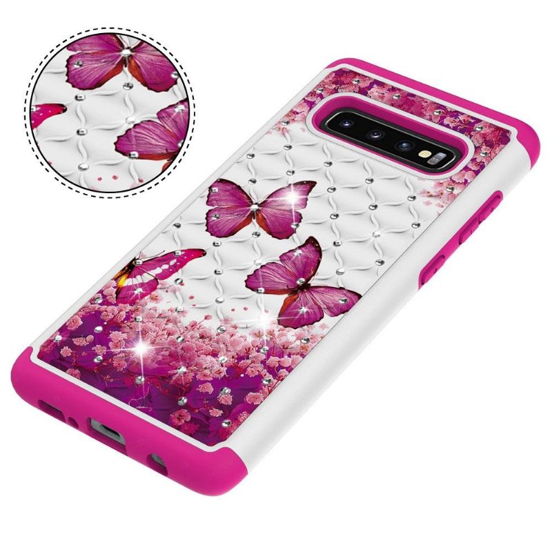 Kuori Samsung Galaxy S10 Plus Alkuperäinen Luxury Pink Butterflies